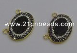 NGC5501 18*25mm oval plated druzy agate gemstone connectors