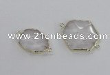 NGC552 18*25mm - 30*35mm freeform quartz gemstone connectors