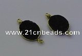 NGC5521 15*20mm freeform plated druzy agate connectors wholesale