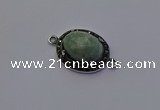 NGC5537 16*20mm oval amazonite gemstone connectors wholesale