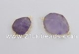 NGC554 18*25mm - 30*35mm freeform lavender amethyst  connectors