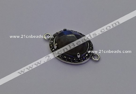 NGC5543 16*20mm oval labradorite gemstone connectors wholesale