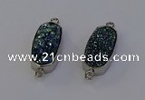 NGC5551 10*22mm - 12*25mm freeform plated druzy quartz connectors