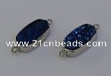 NGC5553 10*22mm - 12*25mm freeform plated druzy quartz connectors