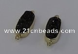 NGC5566 10*22mm - 12*25mm freeform plated druzy quartz connectors