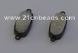 NGC5570 10*22mm - 12*25mm freeform plated druzy quartz connectors