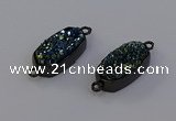 NGC5573 10*22mm - 12*25mm freeform plated druzy quartz connectors