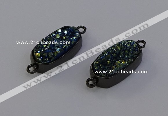 NGC5573 10*22mm - 12*25mm freeform plated druzy quartz connectors