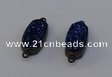 NGC5575 10*22mm - 12*25mm freeform plated druzy quartz connectors