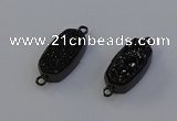 NGC5577 10*22mm - 12*25mm freeform plated druzy quartz connectors