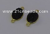 NGC5589 12*16mm oval plated druzy agate connectors wholesale