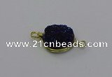 NGC5609 15mm - 16mm coin plated druzy quartz connectors wholesale