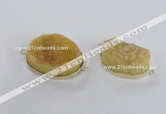 NGC561 18*25mm - 25*30mm freeform druzy agate connectors wholesale