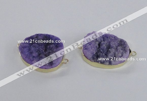 NGC562 18*25mm - 25*30mm freeform druzy agate connectors wholesale