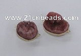 NGC563 18*25mm - 25*30mm freeform druzy agate connectors wholesale