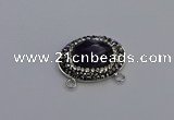 NGC5648 18*25mm faceted oval amethyst gemstone connectors