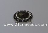 NGC5650 18*25mm faceted oval smoky quartz connectors
