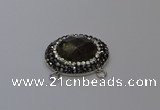 NGC5650 18*25mm faceted oval smoky quartz connectors