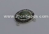 NGC5652 18*25mm faceted oval amazonite gemstone connectors