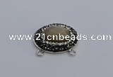 NGC5655 18*25mm faceted oval moonstone gemstone connectors