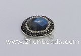 NGC5657 18*25mm faceted oval labradorite gemstone connectors