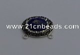 NGC5659 18*25mm faceted oval lapis lazuli gemstone connectors