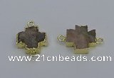 NGC5663 20*20mm - 22*22mm cross druzy agate connectors wholesale