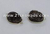 NGC567 18*25mm - 25*30mm freeform druzy agate connectors wholesale