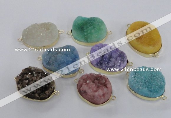 NGC568 18*25mm - 25*30mm freeform druzy agate connectors wholesale