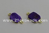 NGC5702 12*16mm rectangle druzy agate connectors wholesale