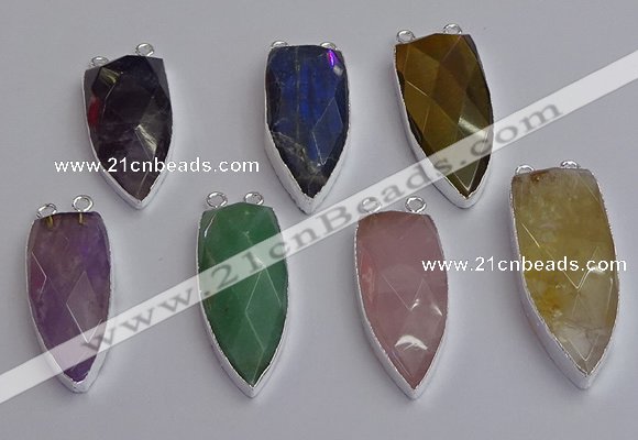 NGC5735 15*35mm - 16*45mm arrowhead mixed gemstone connectors