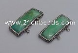 NGC5745 15*40mm rectangle amazonite gemstone connectors