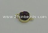 NGC5782 12mm coin plated druzy agate connectors wholesale