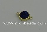 NGC5783 12mm coin plated druzy agate connectors wholesale