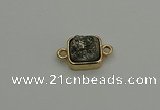 NGC5788 10*10mm square plated druzy agate connectors wholesale