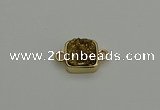 NGC5789 10*10mm square plated druzy agate connectors wholesale