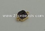 NGC5792 10*10mm square plated druzy agate connectors wholesale