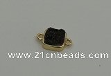 NGC5794 10*10mm square plated druzy agate connectors wholesale