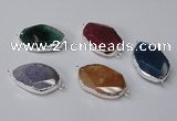 NGC580 18*25mm - 22*30mm freeform agate gemstone connectors