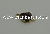 NGC5802 10*14mm flat teardrop plated druzy agate connectors