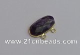 NGC5814 13*25mm faceted oval amethyst connectors wholesale