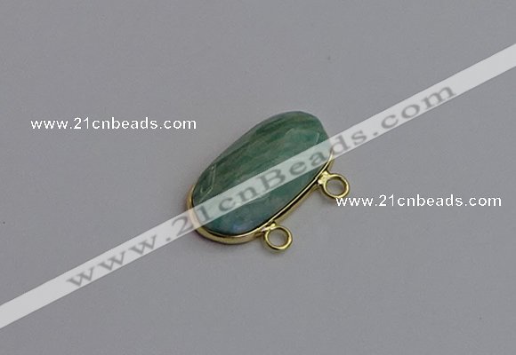 NGC5818 13*25mm faceted oval amazonite connectors wholesale