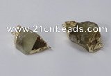 NGC584 18*25mm - 20*30mm nuggets lemon quartz gemstone connectors