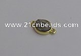 NGC5840 11*13mm oval plated druzy agate connectors wholesale