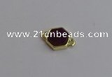 NGC5852 12*12mm hexagon plated druzy agate connectors wholesale