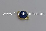 NGC5854 12*12mm hexagon plated druzy agate connectors wholesale