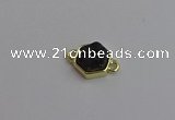 NGC5857 12*12mm hexagon plated druzy agate connectors wholesale