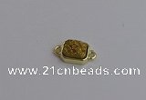 NGC5861 10*12mm rectangle plated druzy agate connectors wholesale
