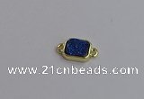 NGC5864 10*12mm rectangle plated druzy agate connectors wholesale