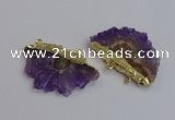 NGC5874 35*55mm - 40*60mm freeform druzy amethyst connectors